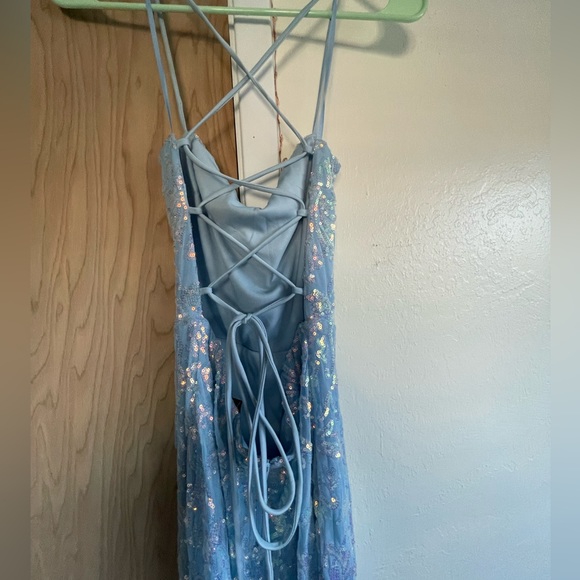 Like New | Windsor Blue Sequin Prom Dress (Kinsley Formal Sequin Mermaid Dress) - Picture 5 of 8